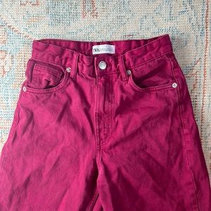 ZARA PINK / MAGENTA WIDE LEG JEANS